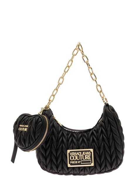 versace jeans couture quilted shoulder bag